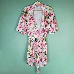 Show Me Your Mumu Pink Floral Brie Robe Garden of Blooms Size OS